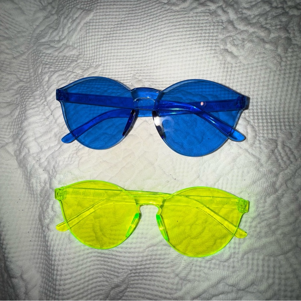 NEW 2 Grey Goose Sunglasses – Yellow & Blue Rimless Glasses